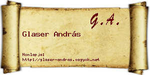 Glaser András névjegykártya